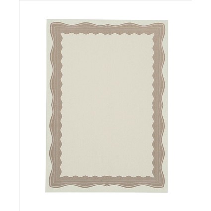 A4 Certificate Paper with Foil Seals, Bronze Wave, 90gsm, Pack of 30
