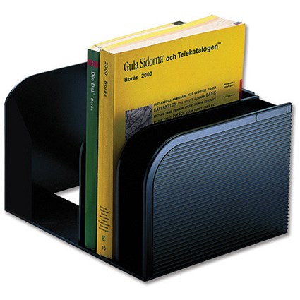 Durable Executive Catalogue Stand with Adjustable Dividers - Black