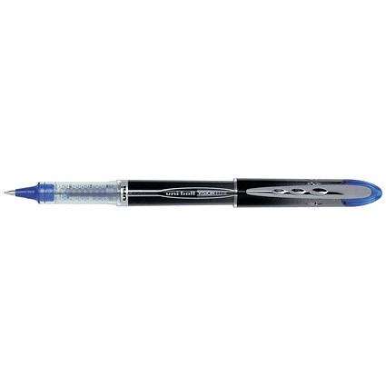 Uni-ball UB200 Vision Elite Rollerball Pen, 0.8mm Tip, 0.6mm Line, Blue, Pack of 12