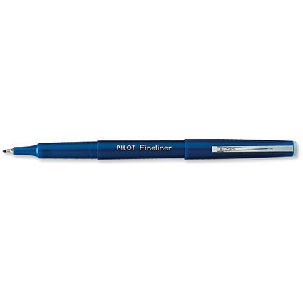 Pilot Fineliner Pen, Medium, 0.4mm Line, Blue, Pack of 12