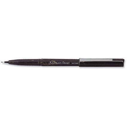 Pentel JM20 Fountain Pen Disposable Dual-sided Fibre-Nib 0.3-0.4mm Line Black [Pack 12]