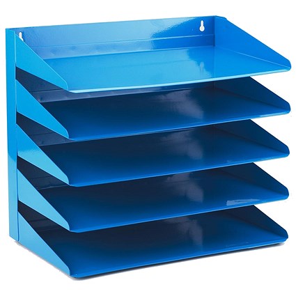 Avery 5-Tier Steel Letter Rack, W380xD230xH335mm, Blue