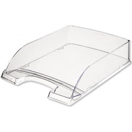 Leitz High-Sided Letter Tray with Extra Label Space - Clear