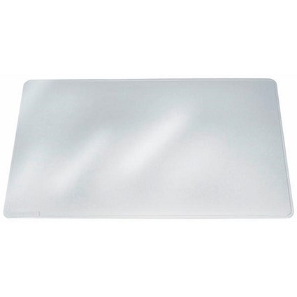 Durable Duraglas Desk Mat with Anti-glare, W650xD500mm, Transparent