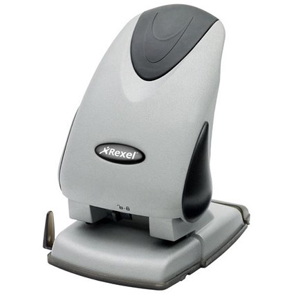 Rexel Precision P265 Heavy-duty 2-Hole Punch, Silver and Black, Punch capacity: 65 Sheets