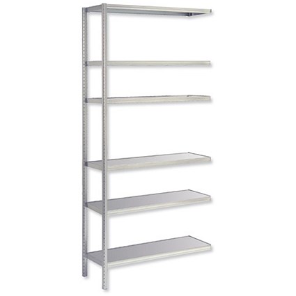 Raaco Steel Shelving System Extension Bay 6-Shelf Unit 2 Posts W900xD310xH2000mm Grey