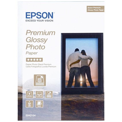 Epson Premium Glossy Photo Paper, 130 x 180mm, White, 255gsm, Pack of 30