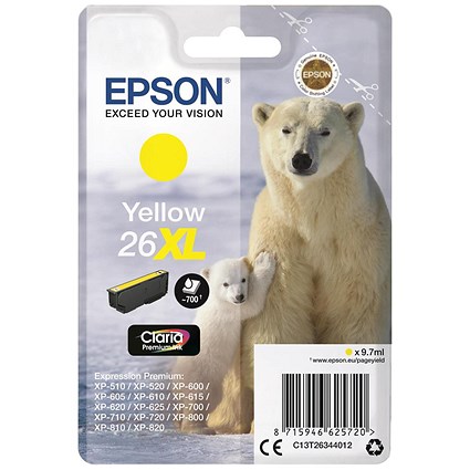 Epson 26XL Yellow High Yield Inkjet Cartridge