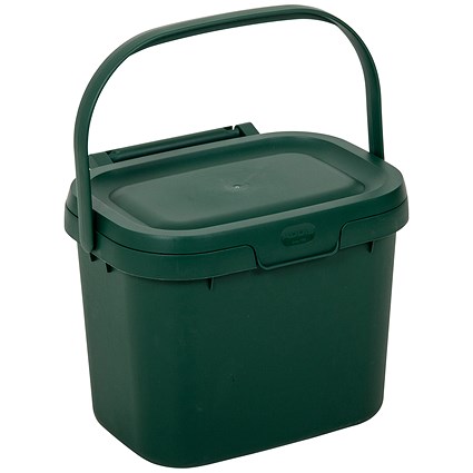 Addis Kitchen Caddy, Locking Lid, 5 Litre, Green