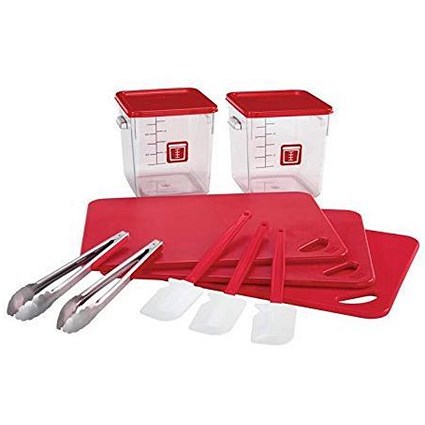 Rubbermaid 12 Piece Food Service Kit - Red