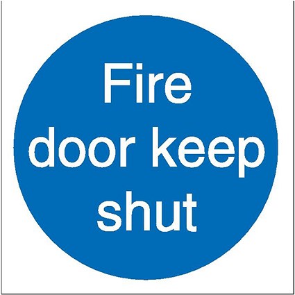 Stewart Superior Fire Door Keep Shut Sav Signs W100xH100 Self-adhesive Vinyl [Pack 5]