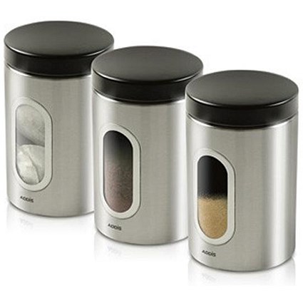 Addis Stainless Steel Airtight Windowed Canisters