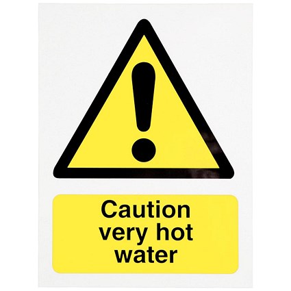 Stewart Superior Caution Very Hot Water Signs - 75x50mm