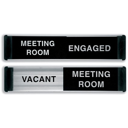 Stewart Superior Sliding Door Sign - Meeting Room Vacant/Engaged