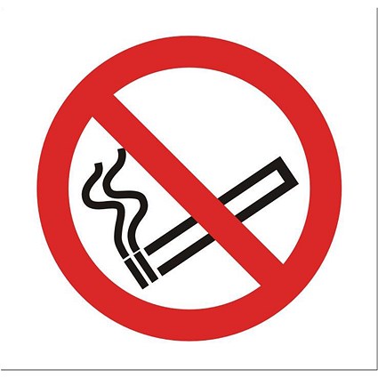 Stewart Superior No Smoking Sign for Vehicles 100x100mm Clear Self-adhesive Vinyl