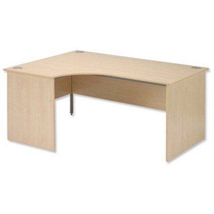 Trexus Classic Desk Radial Panel End Left-hand W1600xD1200xH720mm Maple