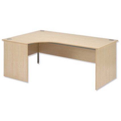 Trexus Classic Desk Radial Panel End Left-hand W1800xD1200xH720mm Maple