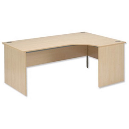 Trexus Classic Desk Radial Panel End Right-hand W1800xD1200xH720mm Maple