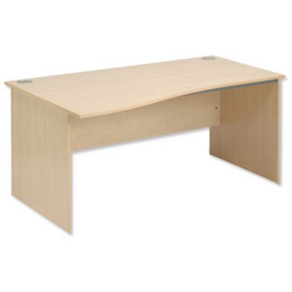 Trexus Classic Desk Wave Panel End Left-hand W1600xD1000-800xH720mm Maple