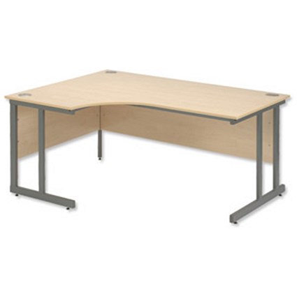 Trexus Cantilever 1600 Radial Desk Left-hand W1600xD1200xH720mm Maple