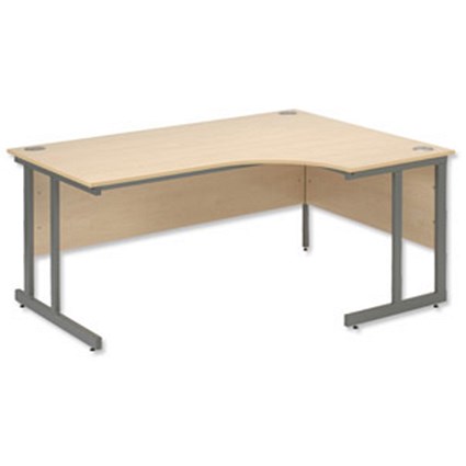 Trexus Cantilever 1600 Radial Desk Right-hand W1600xD1200xH720mm Maple