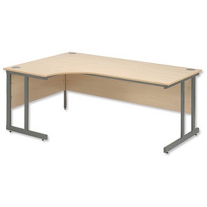 Trexus Cantilever 1800 Radial Desk Left-hand W1800xD1200xH720mm Maple