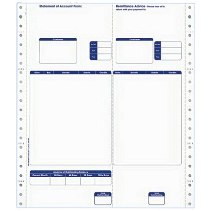 Sage Compatible Statements Tear-Off Remittance Portion / 1 Part / Pack 1000