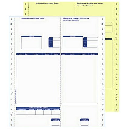 Sage Compatible 2 Part Statements Tear-Off Remittance Portion - Pack of 1000