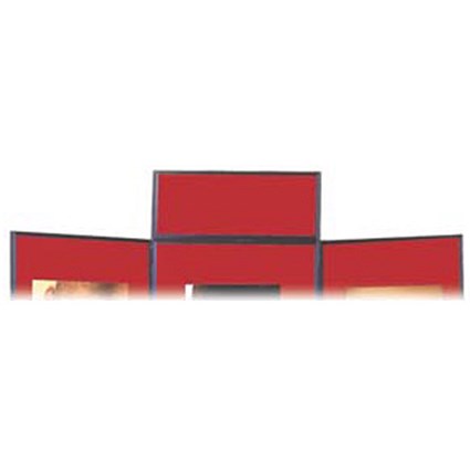 Nobo Showboard Display Header Panel W600xH250xD20mm Sides Black and Red