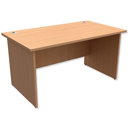 Trexus Classic Panelled Rectangular Desk / 1400mm Wide / Beech