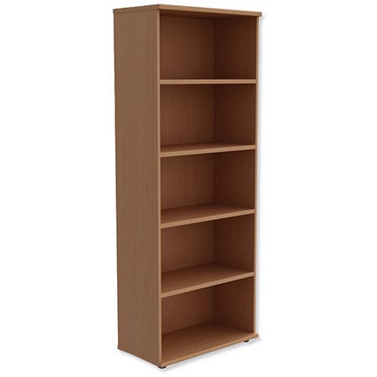 Trexus Tall Bookcase with Adjustable Shelves - Beech