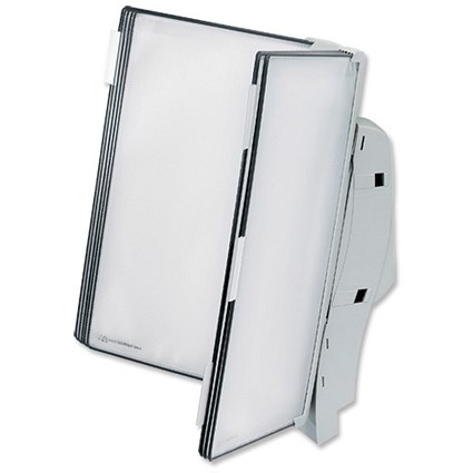 Tarifold Office Wall Display Unit with 5 Clip-on Index Tabs and 10 Pockets A4 Grey