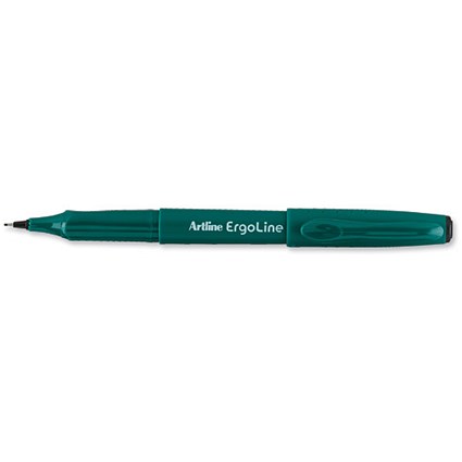 Artline Ergoline Fineliner Pen Ergonomic Grip 0.4mm Tip 0.4mm Line Black [Pack 12]