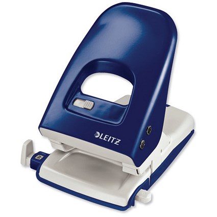 Leitz 5138 Extra Strong Punch 2-Hole Long-handled Capacity 40x 80gsm Blue and Grey