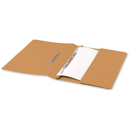 5 Star Transfer Spring File with Pocket 285gsm 38mm Foolscap Orange [Pack 25]