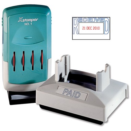 Xstamper Multi-dater Stamp Preinked Reinkable Date 4mm Text - Received - W54xD34mm