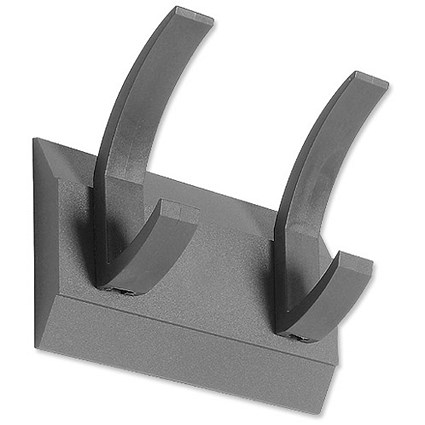 Acorn Hat and Coat Wall Rack, Concealed Fixings, 2 Hooks, Graphite