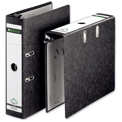 Leitz Suspension Lever Arch File 80mm Spine Foolscap Black [Pack 5]