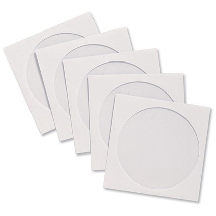 CD Sleeve Envelopes Paper with Window White [Pack 50]