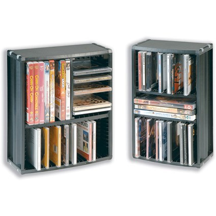 Compucessory CD/DVD Storage Tower 35 CD and 8 DVD Capacity Large W290xD130xH360mm Black Ref 442578