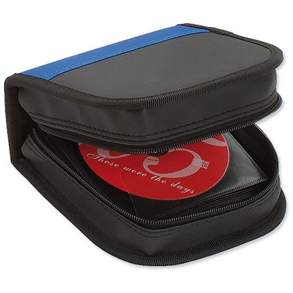 Compucessory CD Storage Wallet Portable for 36 Disks Blue and Black Ref CCS26335