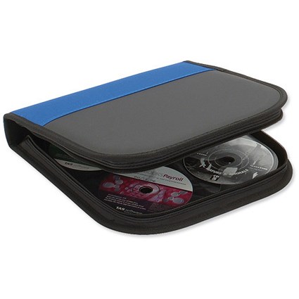Compucessory CD Storage Wallet Portable for 64 Disks Blue and Black Ref CCS26336