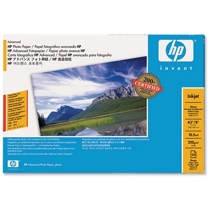 Hewlett Packard [HP] Advanced Photo Paper Glossy 250gsm A3 [25 Sheets]