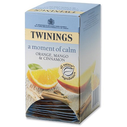 Twinings Infusion Tea Bags Individually-wrapped Orange Mango Cinnamon [Pack 20]