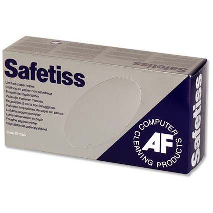 AF Safetiss Wipes Cleaning Paper Absorbent Single-ply Lint-free [Pack 200]