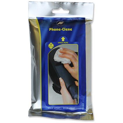 AF Phone-Clene Cleaning Wipes for Telephone Bactericidal [Pack 25]