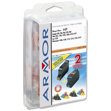 Armor Compatible Inkjet Cartridges Twinpack [HP No.45 and No.78 Equivalents] Ref B10063
