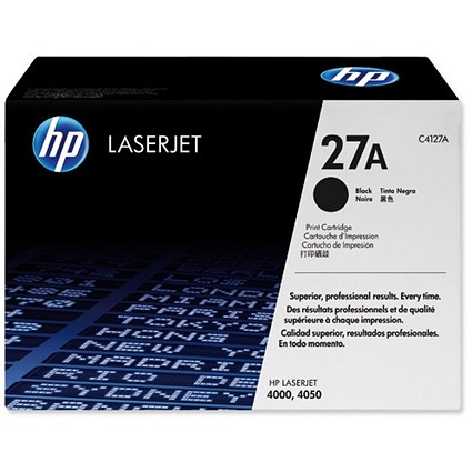 Hewlett Packard [HP] No. 27A Laser Toner Cartridge Page Life 6000pp Black Ref C4127A