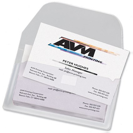 3L Business Card Pockets Polypropylene with Flap 105x60mm [Pack 10]