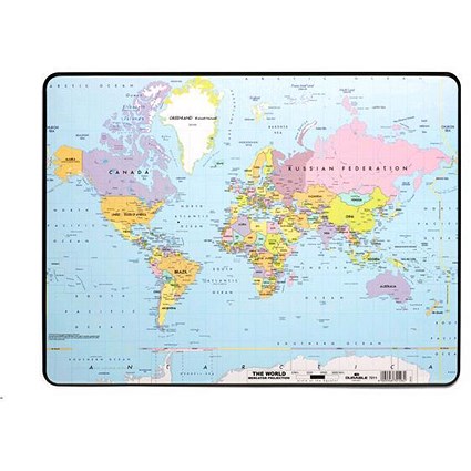 Durable World Map Desk Mat
